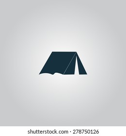 Tourist tent. Flat web icon or sign isolated on gray background. Collection modern trend concept design style vector illustration symbol