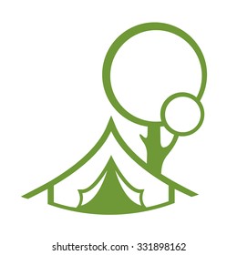 Tourist tent. Flat web icon
