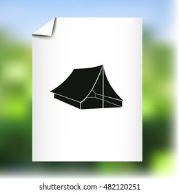 Tourist tent icon.