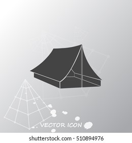 Tourist tent icon.