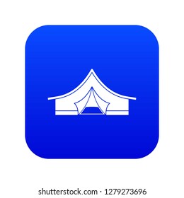 Tourist tent icon digital blue for any design isolated on white vector illustration