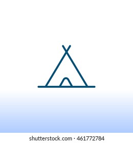  Tourist tent icon flat.