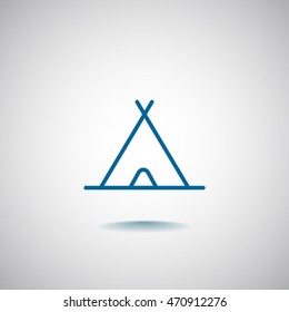  Tourist tent icon flat.