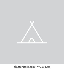  Tourist tent icon flat.