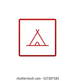  Tourist tent icon flat.