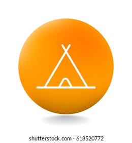  Tourist tent icon flat.