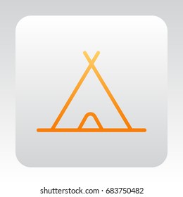  Tourist tent icon flat.