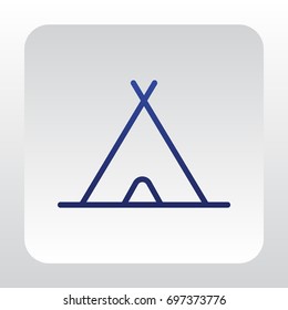 Tourist tent icon flat.