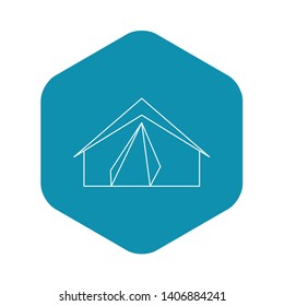 Tourist tent icon. Outline illustration of tourist tent vector icon for web
