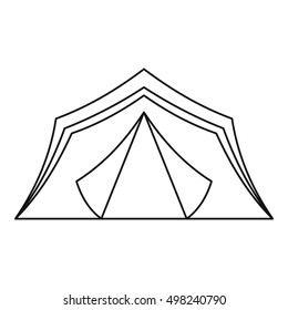 Tourist tent icon. Outline illustration of tourist tent vector icon for web