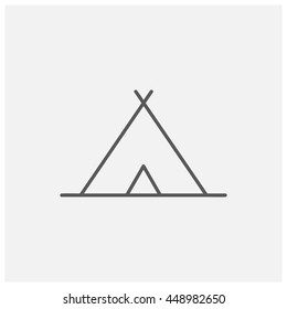 Tourist tent icon, Vector