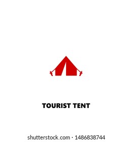 tourist tent icon. tourist tent vector design. sign design. red color