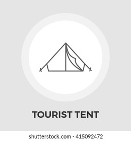 Tourist Tent Icon Vector. Flat icon isolated on the white background. Editable EPS file. Vector illustration.