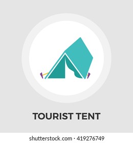 Tourist Tent Icon Vector. Flat icon isolated on the white background. Editable EPS file. Vector illustration.