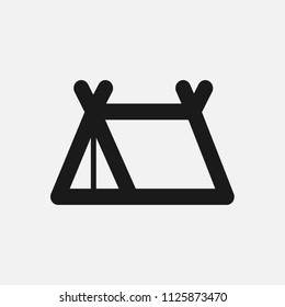 Tourist tent illustration. Camping icon. Vector