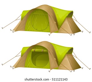 Tourist tent isolated on a white background