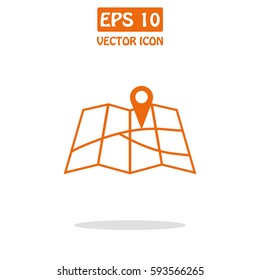 Tourist Tent, Map Vector Icon.