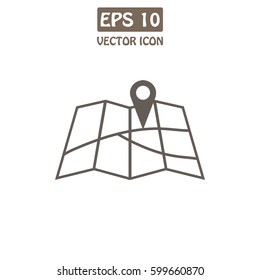 Tourist Tent, Map Vector Icon.  