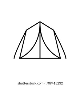 Tourist tent outline icon illustration isolated vector sign symbol