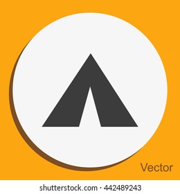 Tourist tent sign icon