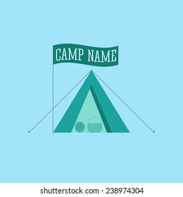 Tourist tent sign icon. Camping symbol. Vector