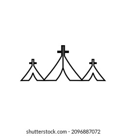 Icono de vector simple de carpas para turistas