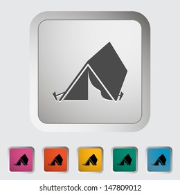 Tourist tent. Single icon. Vector illustration.