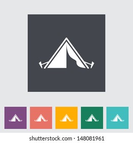 Tourist tent. Single icon. Vector illustration.