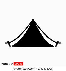 Tourist tent. Single icon. Vector illustration.