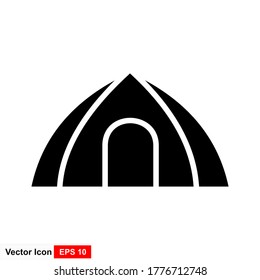 Tourist tent. Single icon. Vector illustration.