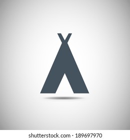  Tourist tent. Single icon. Vector illustration