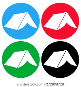 Tourist tent. Single icon. Vector illustration