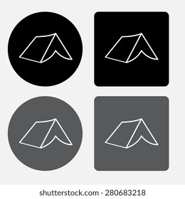 Tourist tent. Single icon. Vector illustration 