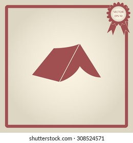 Tourist tent. Single icon. Vector illustration