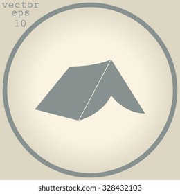 Tourist tent. Single icon. Vector illustration
