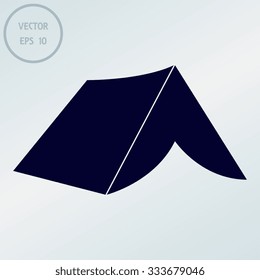 Tourist tent. Single icon. Vector illustration