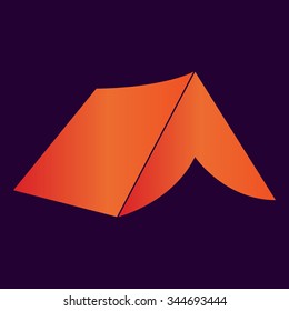 Tourist tent. Single icon. Vector illustration