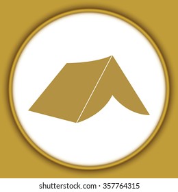 Tourist tent. Single icon. Vector illustration