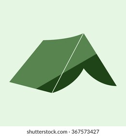 Tourist tent. Single icon. Vector illustration