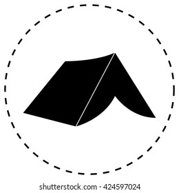 Tourist tent. Single icon. Vector illustration
