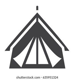 Tourist tent solid icon, Travel and tourism, camping vector graphics, a filled pattern on a white background, eps 10.