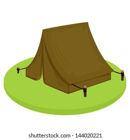 Tourist tent for travel and camping isolated - vector illustration 