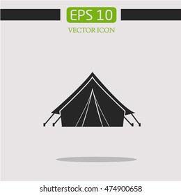 Tourist tent vector icon.