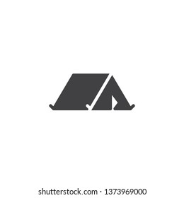 Tourist tent vector icon. filled flat sign for mobile concept and web design. Camp tent open glyph icon. Recreation symbol, logo illustration. Pixel perfect vector graphics