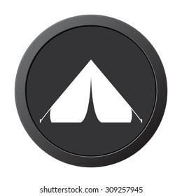 Tourist tent  - vector icon on a grey button