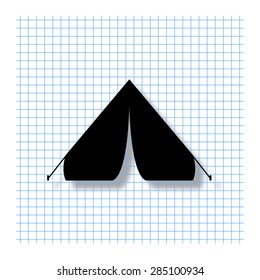 Tourist tent - vector icon with shadow