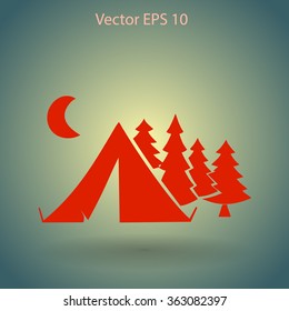 Tourist tent vector illustration