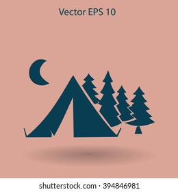 Tourist tent vector illustration