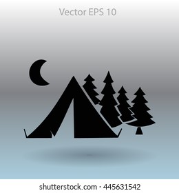 Tourist tent vector illustration