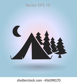 Tourist tent vector illustration
